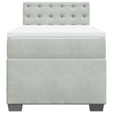 ZNTS Box Spring Bed with Mattress Light Grey 90x200 cm Velvet 3286210
