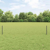 Fence with Posts Grey 0.4 x 25 m Steel 3336842