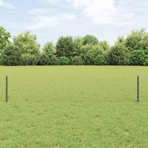 Fence with Posts Grey 0.4 x 25 m Steel 3336842