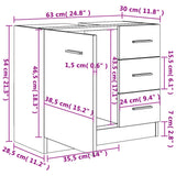 Sink Cabinet Sonoma Oak 63x30x54 cm Engineered Wood 804187