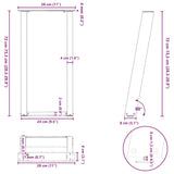Console Table Legs U-Shaped 2 pcs Black 28x cm Steel 4012776