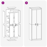 Storage Cabinet Black 60 x 40 x180 cm Steel 3406196