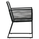 Dining Set Black PVC rattan, powder-coated steel, glass 3-piece set 3060213