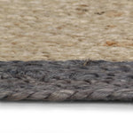 Handmade Rug Jute with Dark Grey Border 120 cm 133678
