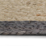 Handmade Rug Jute with Dark Grey Border 120 cm 133678