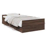 Bed Frame Brown oak Engineered wood Small Single Bed Frame 3280355