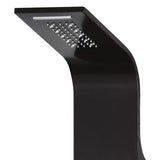 Shower Panel Unit Aluminium 20x44x130 cm Black 142996