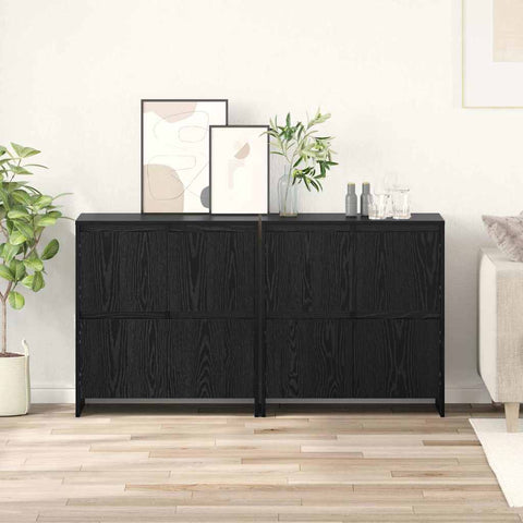 Sideboards 2 pcs Black oak 70 x 41 x 75 cm Engineered wood 3393514