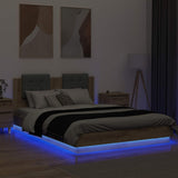 Bed Frame with Headboard with Storage Artisan Oak 150 x 200 cm 3416341