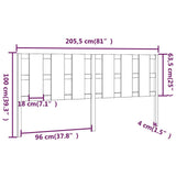 Bed Headboard Honey Brown 205.5x4x100 cm Solid Wood Pine 818013