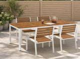 Garden Dinner Table Natural and White 180 x 88.5 x 75 cm 901326