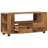 TV Cabinet with Wheels Old Wood 102x34.5x43 cm Engineered Wood 855990
