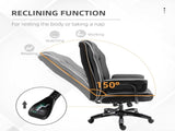 Faux Leather Executive Office Chair, with Contrast Piping - Black/White T3398P343013
