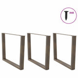 Dining Table Legs V-Shape 3 pcs Natural Steel 100x cm Steel 4012675