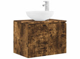 Wall-Mounted Sink Vanity Smoked Oak 49.5 x 41 x 64.5 cm 890397