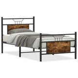 Bed Frame without Mattress Smoked Oak 90x200 cm Engineered Wood 4106754