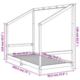 Kids Bed Frame White 90x190 cm Solid Wood Pine 835713