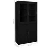 Office Cabinet with Sliding Door Black 90x40x180 cm Steel 335964