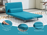 Single Linen-Feel Sleeper Chair - Dark Blue T3398P341325