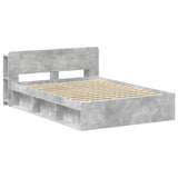 Bed Frame with Storage Concrete Grey 140 x 190 cm 3433377