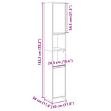 Bathroom Cabinet Sonoma Oak 30x30x183.5 cm Engineered Wood 849608