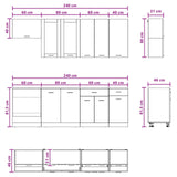 Kitchen Unit LYON 8 pcs White Engineered Wood 3438203