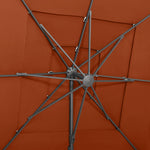 4-Tier Garden Parasol with Aluminium Pole Terracotta 250x250 cm 313825
