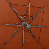 4-Tier Garden Parasol with Aluminium Pole Terracotta 250x250 cm 313825