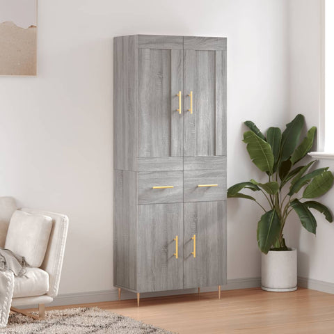 Highboard Grey Sonoma 69.5x34x180 cm Engineered Wood 3199871