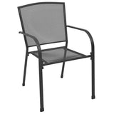 Garden Dining Set 9 pcs Anthracite Powder-Coated Steel 3379288