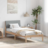 Bed frame Brown and light grey 80 x 200 cm Solid pine wood 878569
