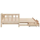 Daybed with Trundle and Drawers without Mattress 90x190 cm Single 3302223