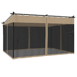 Gazebo with Mesh Walls Taupe 4x3 m Steel 4003913