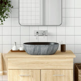 Countertop Basin Black and Grey Oval 47x33x13 cm Ceramic 155068