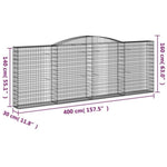 Arched Gabion Basket 400x30x140/160 cm Galvanised Iron 153527
