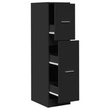 Apothecary Cabinet Black 30x41x118 cm Engineered Wood 855161