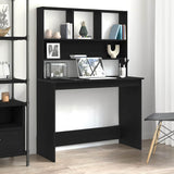 Desk with Shelves Black Oak 102x45x148 cm Engineered Wood 861985