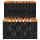 Hot Tub Step Black 50x50x50,5 cm Poly Rattan and Solid Acacia 4103940