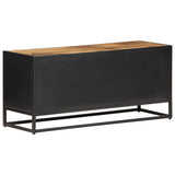 TV Cabinet 90x30x40 cm Rough Mango Wood and Natural Cane 323144