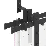 Sliding Door Hardware Kit 200 cm Steel Black 3295722
