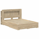 Bed Frame with Storage Sonoma Oak 150 x 200 cm Engineered Wood 3433882