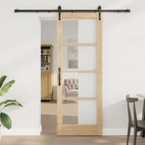 Sliding Door Natural and Black 78 x 211 cm 3332385