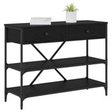 Console Table with Drawer Black Oak 100 x 34.5 x 75 cm Wood 871306