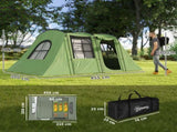 4 Man Tunnel Tent, Family Camping Tent with Porch, Bedroom and Living Area, Sewn in Groundsheet, T3398P349072