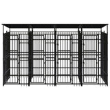 Outdoor Dog Kennel with Roof Steel 7.37 m 3097949