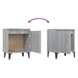 Bed Cabinets with Metal Legs Grey Sonoma 40x30x50 cm 813119