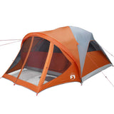 Family Tent Tunnel 6-Person Grey and Orange Waterproof 4009460