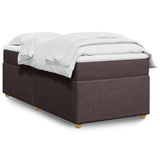 Box Spring Bed with Mattress Dark Brown 90x200 cm Fabric 3285348