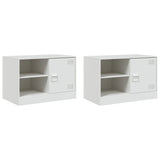 TV Cabinets 2 pcs White 67x39x44 cm Steel 841702