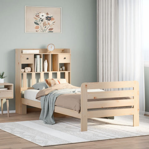Bookcase Bed without Mattress 90x200 cm Solid Wood Pine 3309953